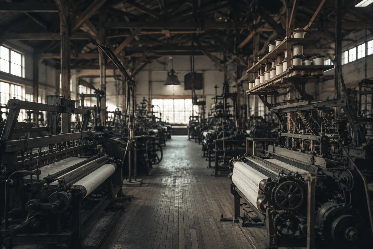 Textile factory interior related to Rhythm and Cloth